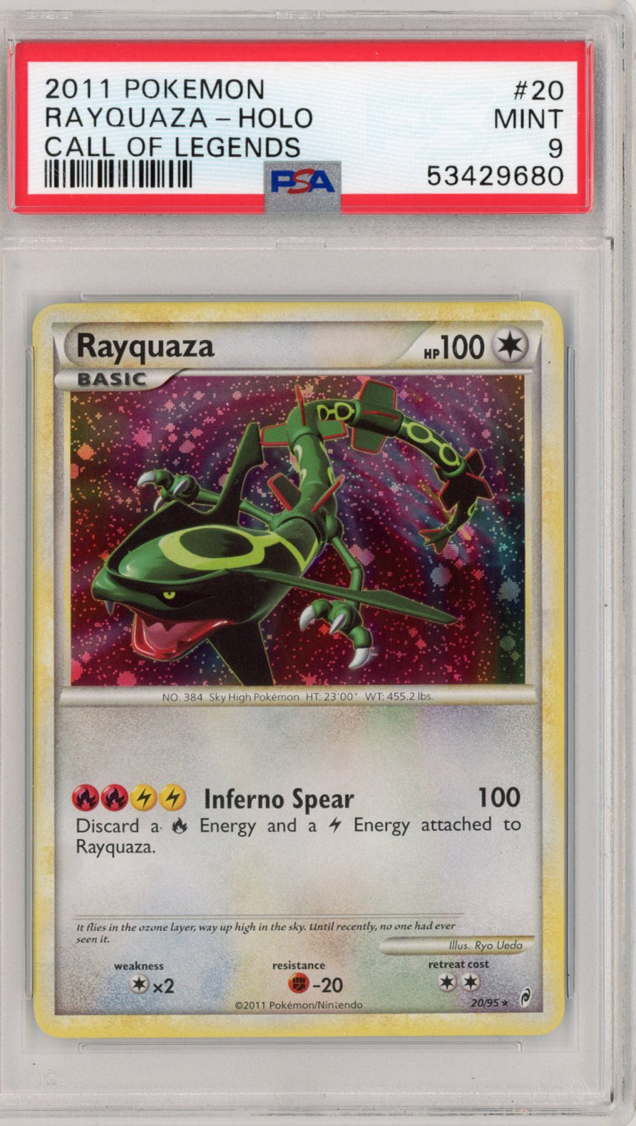 RAYQUAZA COL HOLO PSA 9