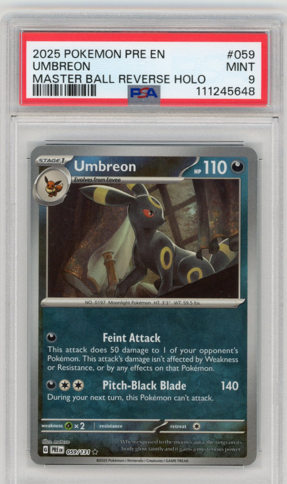 Umbreon Masterball PSA 9