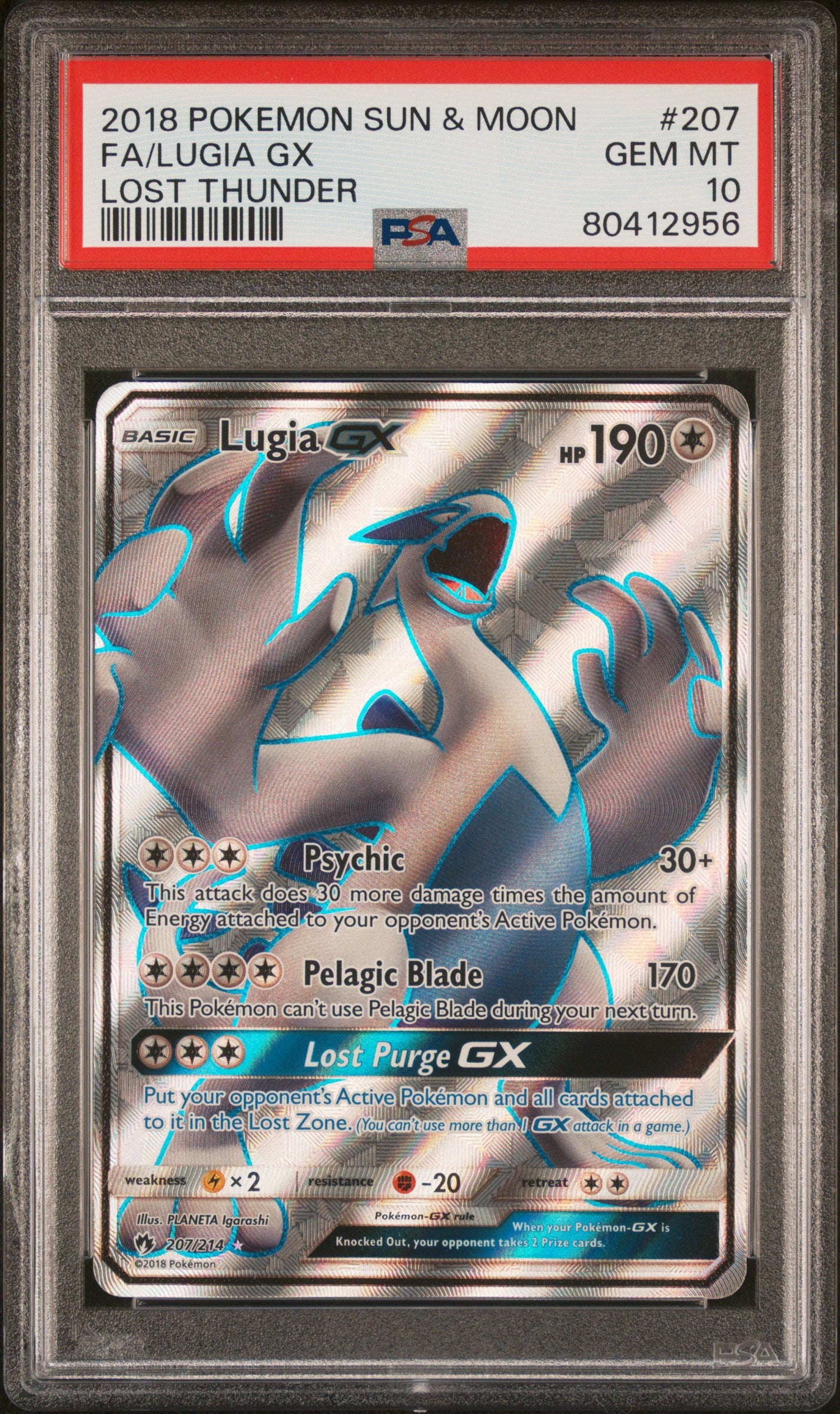 2018 Pokemon Lugia Lost Thunder #207 PSA 10