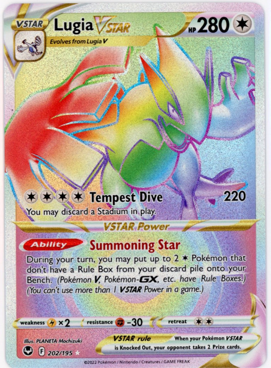 Lugia VStar 202 Rainbow NM
