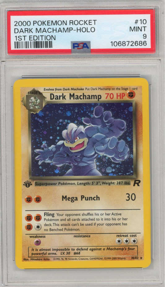 1st Edition Dark Machamp Holo PSA9