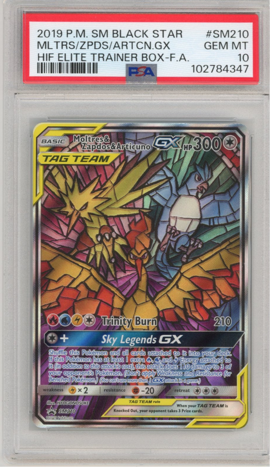 Moltres Zapdos Articuno GX PSA10