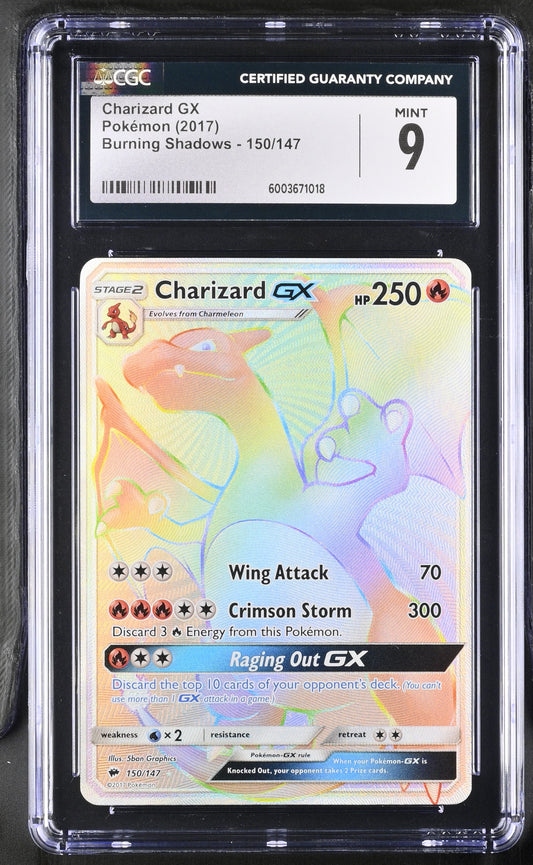 2017 Charizard Burning Shadows Rainbow CGC 9