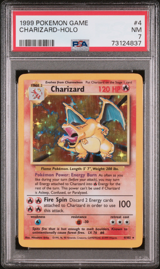1999 POKEMON Base Set Charizard PSA 7