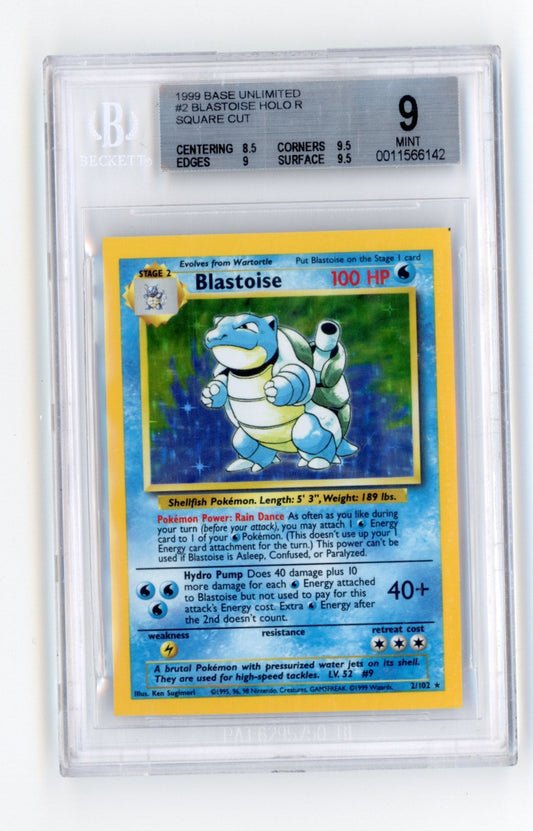 BLASTOISE BASE SET BGS 9 SQUARECUT
