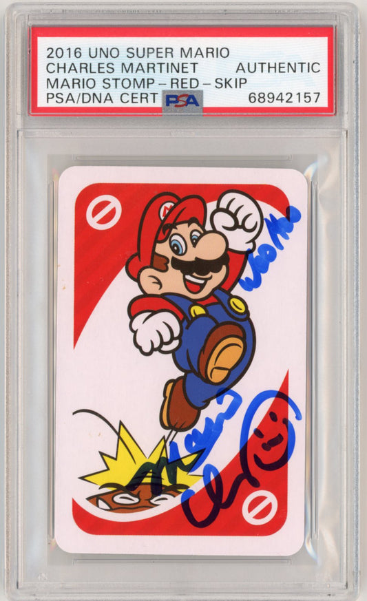 UNO MARIO CARD SIGNED BY CHARLES MARTINET