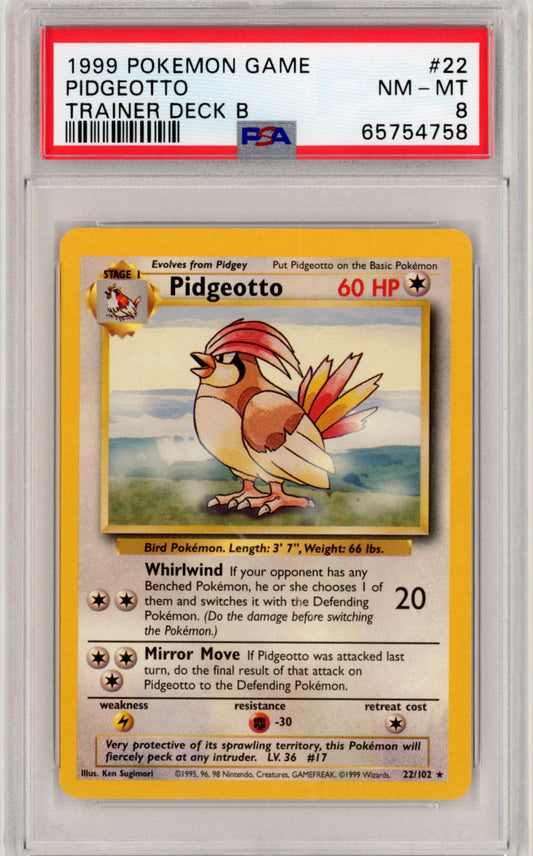 PIDGEOTTO TRAINER DECK B PSA 8