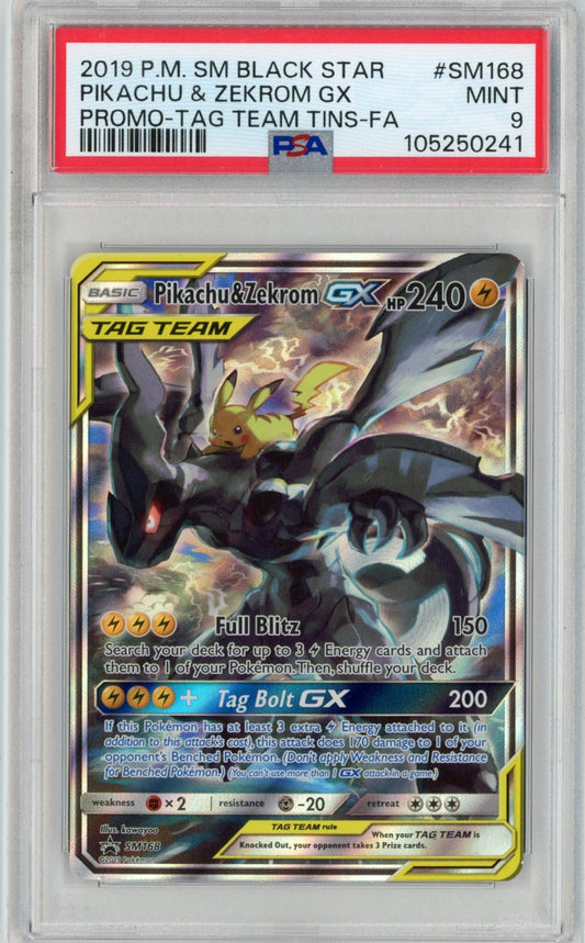 Pikachu & Zekrom  SM168 PSA 9