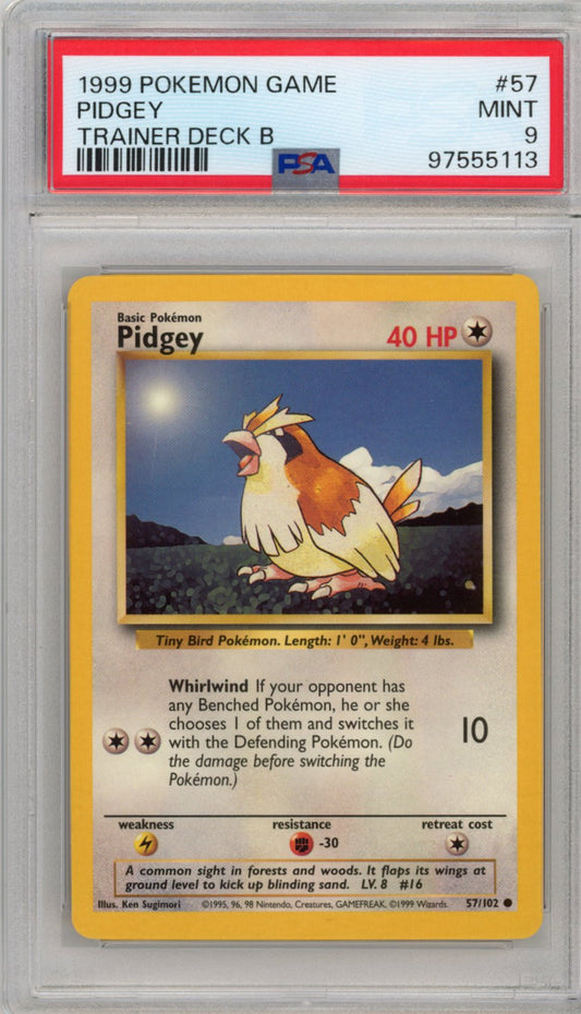 Pidgey Trainer Deck B PSA 9
