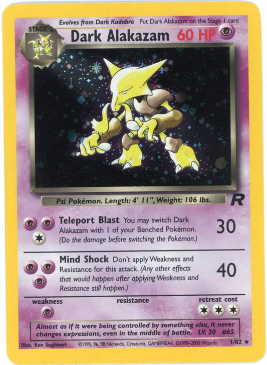 Dark Alakazam Holo Swirl NM